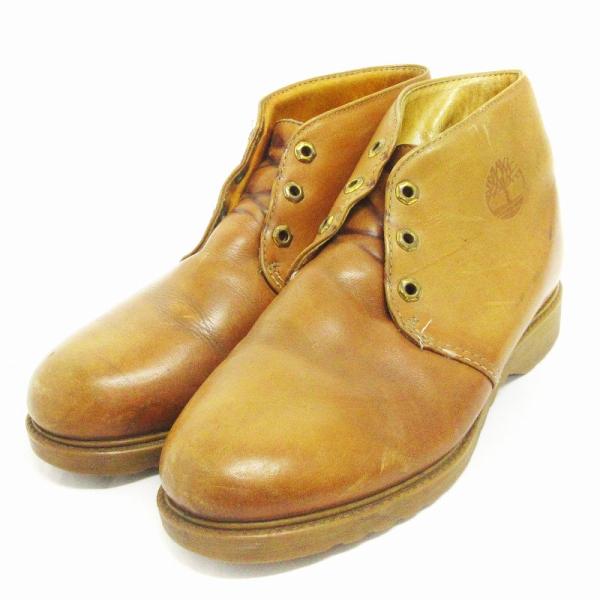 ティンバーランド Timberland 80s 90s 紐なし レザー チャッカブーツ ショート 茶...