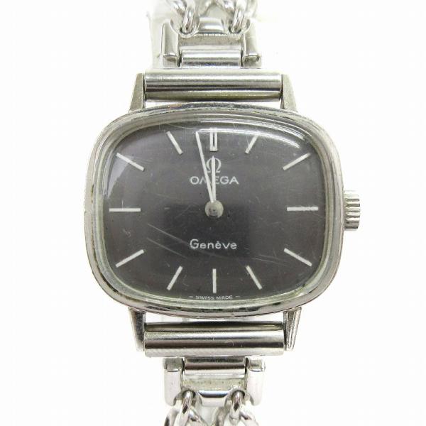 オメガ OMEGA ジュネーブ 腕時計 アナログ 機械式 手巻き 文字盤 黒 ブラック ウォッチ ジ...