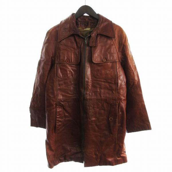 Glenoit Beged-Or ヴィンテージ レザー ジャケット ライナー付き ミドル丈  ジップ...