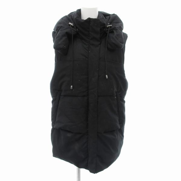 ソブ sov. ダブスタ ダウンベスト ジャケット フード ドローコード F 黒 ブラック /FF ...