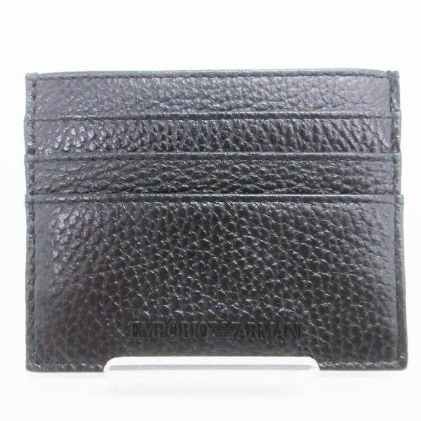 エンポリオアルマーニ EMPORIO ARMANI 美品 カードケース レザー 定期入れ 黒 ブラッ...