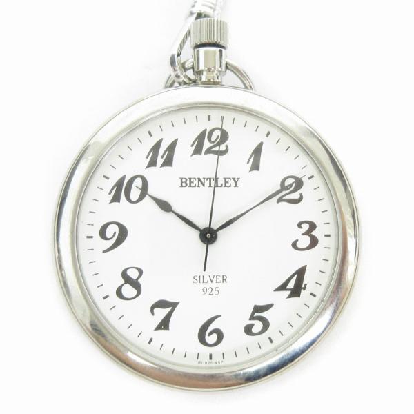 ベントレー Bentley 懐中時計 アナログ クオーツ SV925 シルバー 総重量 43.0g ...