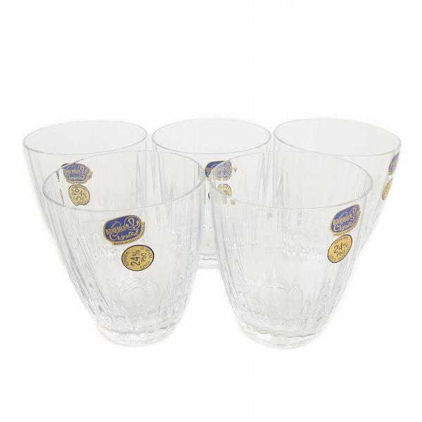 未使用品 ボヘミアガラス BOHEMIA GLASS グラス タンブラー コップ 5客 セット クリ...
