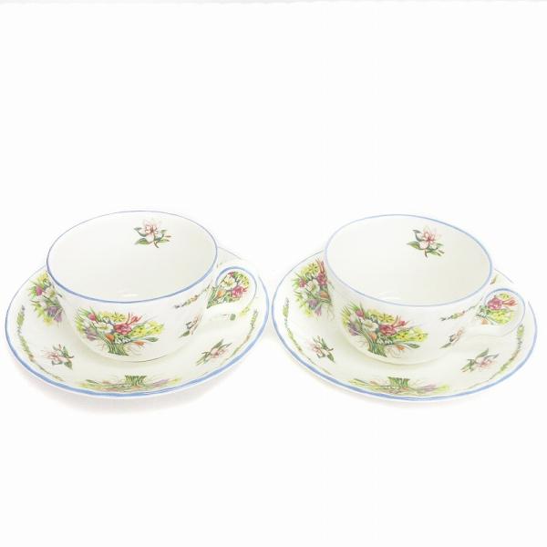 ロイヤルドルトン ウィンターハーベスト カップ ソーサー 2客 2セット ティーカップ 花柄 陶器 ...