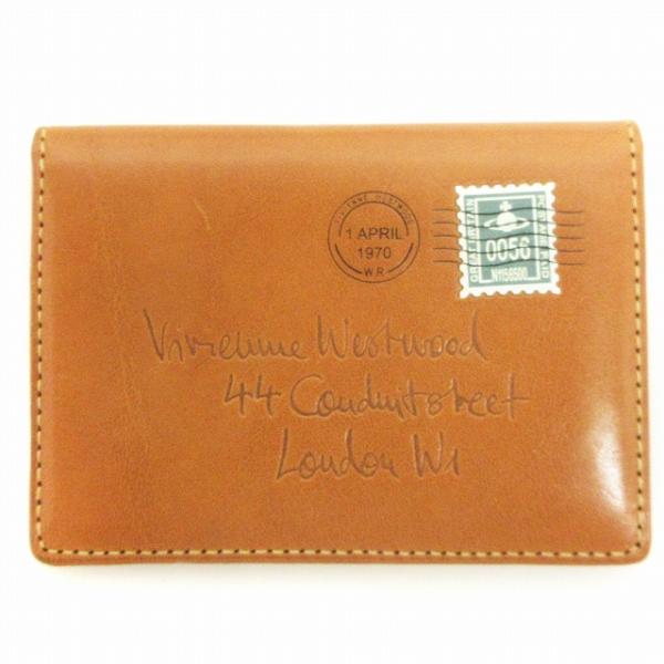ヴィヴィアンウエストウッド エンベロープ パスケース 名刺入れ 切手 レザー VWK361 茶 キャ...