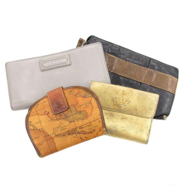 プラダ PRADA クロエ マークジェイコブス 4点セット 二つ折り財布 ウォレット 茶 ブラウン ...