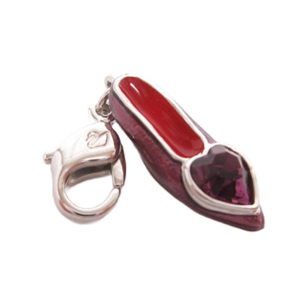 スワロフスキー SWAROVSKI 美品 ファスナーチャーム キーホルダー シューズモチーフ ライン...