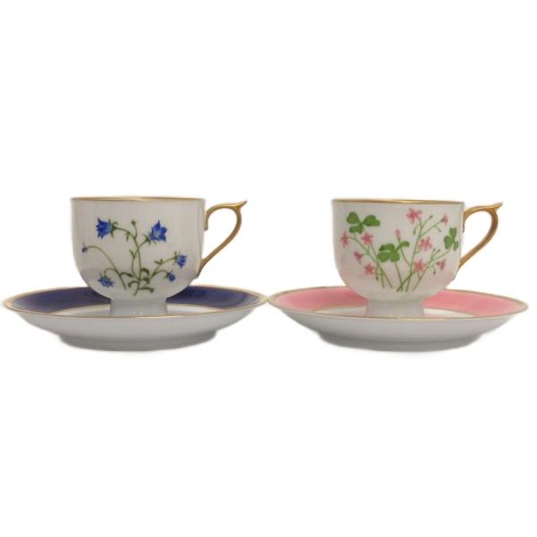 FUKAGAWA  深川製磁 君島一郎 カップ＆ソーサー 2客セット ピンク ブルー系 食器 その他