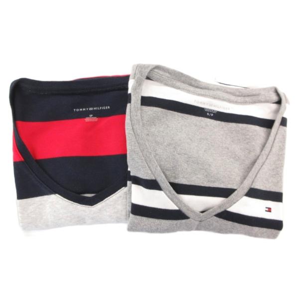 トミーヒルフィガー TOMMY HILFIGER Tシャツ まとめ 2点セット 半袖 Vネック ボー...