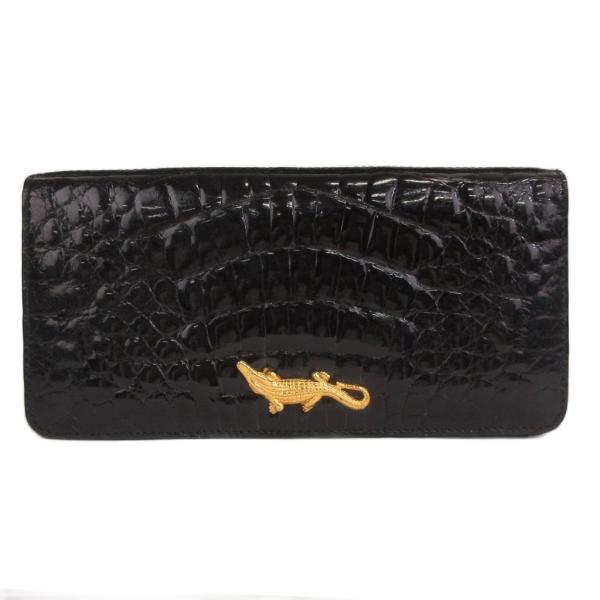 カイヨウ KAIYO セカンドバッグ リアルクロコ シャイニング スナップボタン 黒 ブラック 鞄 ...