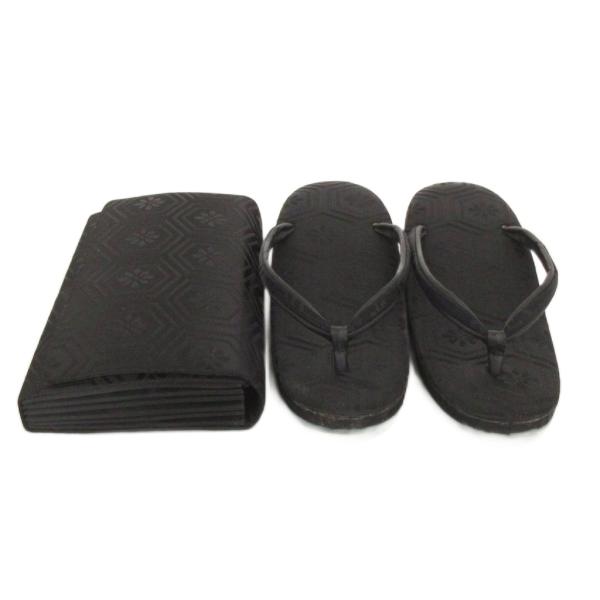 冠婚葬祭 2点 セット 草履 ポーチ 和装小物 黒 ブラック ■SK その他