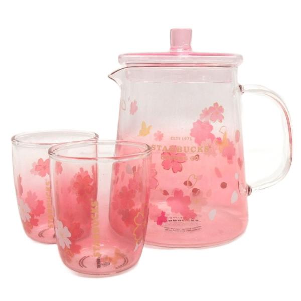 スターバックス STARBUCKS  美品 ティーセット 茶器 ポット コップ 桜 ピンク ■FF ...