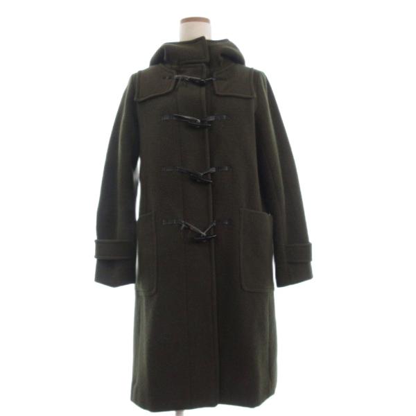 ナノユニバース nano universe ダッフルコート 長袖 フード ウール カーキ 36 レデ...