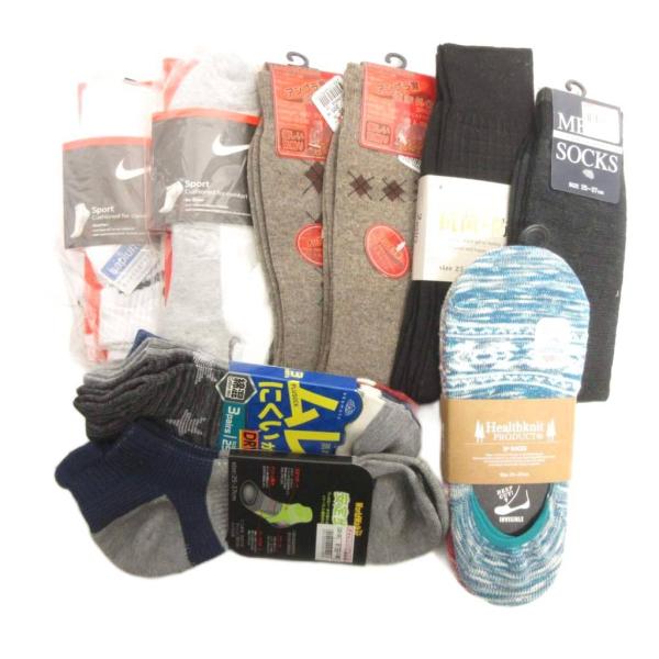 未使用品 ナイキ NIKE 他 多数セット タグ付き 靴下 16足 25-27cm マルチカラー メ...