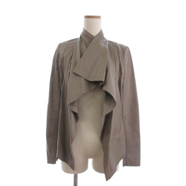 ダブルスタンダードクロージング ダブスタ レザージャケット 異素材 切替 ボタンレス 無地 2510...