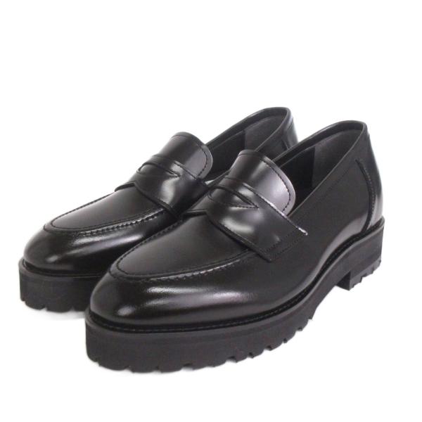 未使用品 アデロ ADELO 6cmUP シークレットシューズ コインローファー レザー 2407 ...