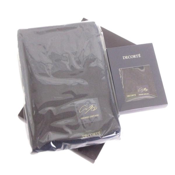 未使用品 コスメデコルテ DECORTE 大谷翔平 2点セット バスタオル ハンド 紺 ネイビー 小...