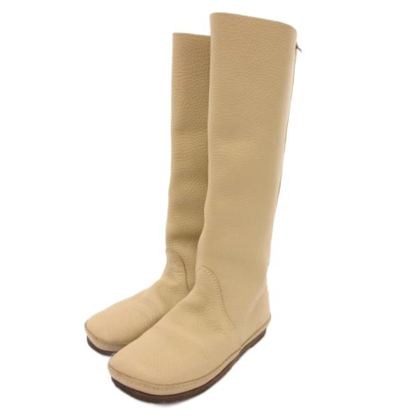 コース KOOS ロングブーツ レザー シボ革 37 アイボリー /JS レディース