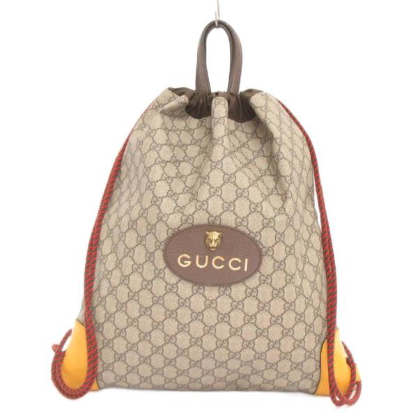 グッチ GUCCI GGスプリーム タイガー リュックサック デイパック 巾着 473872 ベージ...