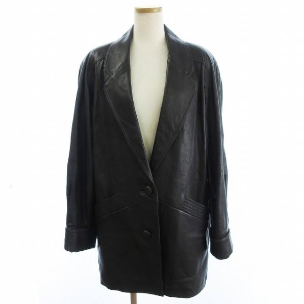 ムーンバット MOONBAT レザージャケット ブルゾン ミドル丈 ダークグレー F レディース