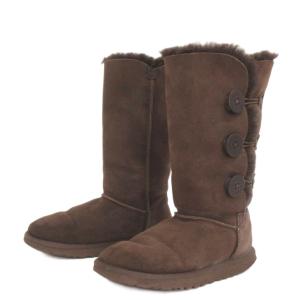 アグ オーストラリア UGG australia ムートンブーツ ロゴ 茶 ブラウン US5 22cm 靴 ■TC レディース
