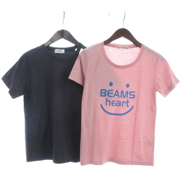 ビームスハート BEAMS HEART 2点 セット Tシャツ カットソー 半袖 プリント ピンク ...