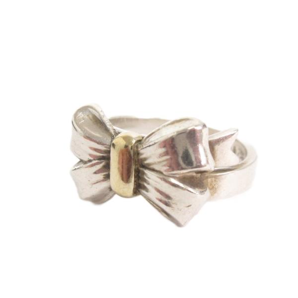 ティファニー リング 指輪 リボンモチーフ コンビ 925 750 シルバーゴールド 8号 総重量 ...