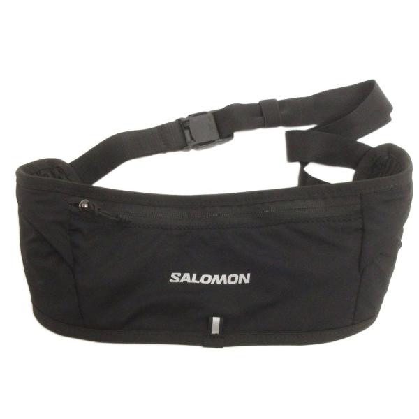 サロモン Salomon 美品 ウエストバック ボディバッグ ポーチ ロゴ プリント ナイロン 黒 ...