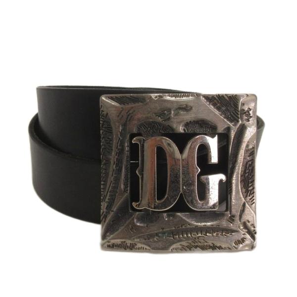 ディー&amp;ジー ドルガバ ドルチェ&amp;ガッバーナ D&amp;G ベルト レザー ロゴ バックル シルバーカラー...