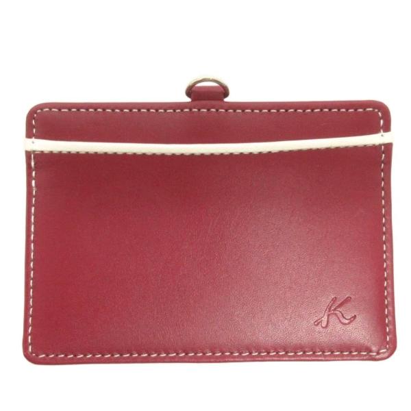 キタムラ Kitamura パスケース カードケース レザー 赤紫 ワインレッド 小物 ■GY99 ...