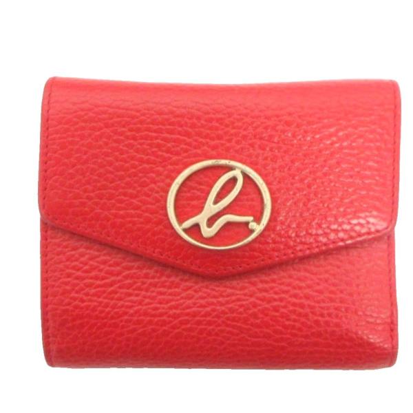 アニエスベー agnes b. 三つ折り財布 小銭入れ レザー 赤 レッド ウォレット ■GY99 ...