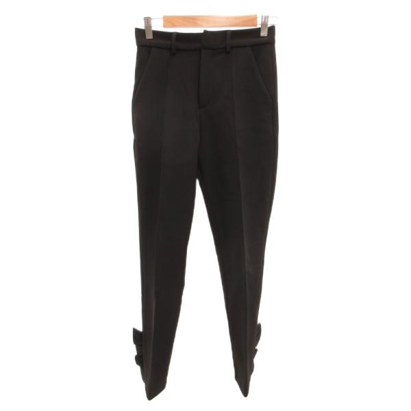 FIT MORE パンツ スラックス フリル S 黒 ブラック /JS レディース