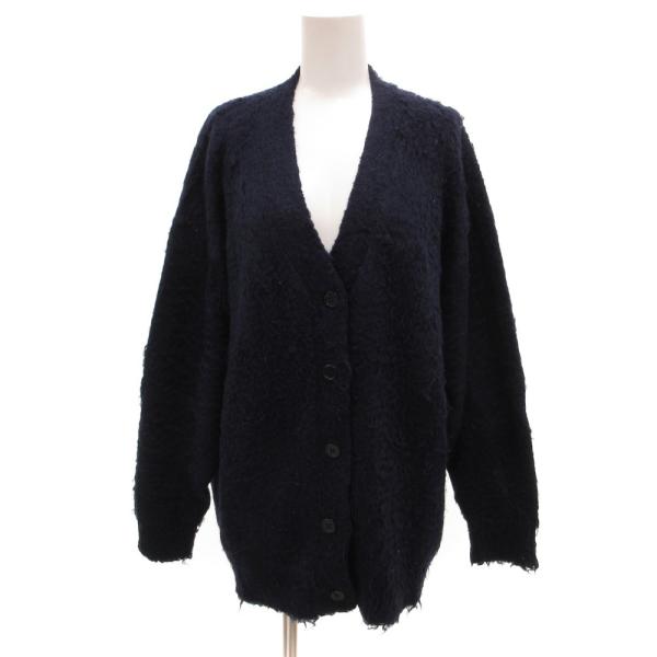 ロペ ROPE カーディガン ニット 起毛 絹 シルク F 紺 ネイビー /JS レディース