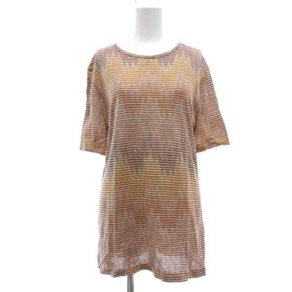 ミッソーニ MISSONI 美品 Tシャツ カットソー 半袖 48 マルチカラー /MG レディース
