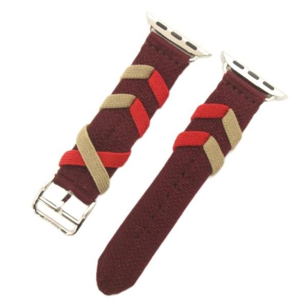 エルメス HERMES 美品 Apple Watch ブリドン ルージュH ベルト ベルトのみ 42...