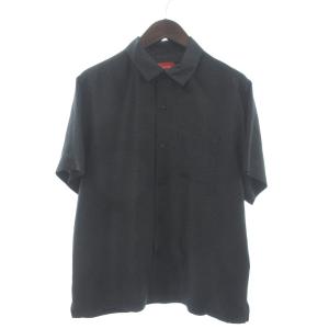 シュプリーム SUPREME 美品 Leopard Silk S/S Shirt シャツ 半袖 シルク 総柄 緑 グリーン S メンズ