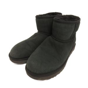 アグ オーストラリア UGG australia クラシックミニ Classic Mini ムートンブーツ F19016E ショート丈 ボア スエード 25 黒 ブラック レデ