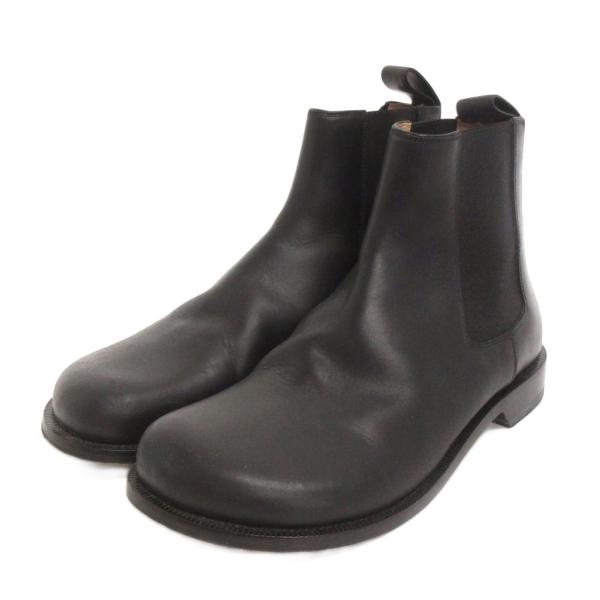 ロエベ LOEWE テラ チェルシーブーツ サイドゴア レザー 黒 ブラック 43 28.5cm相当...