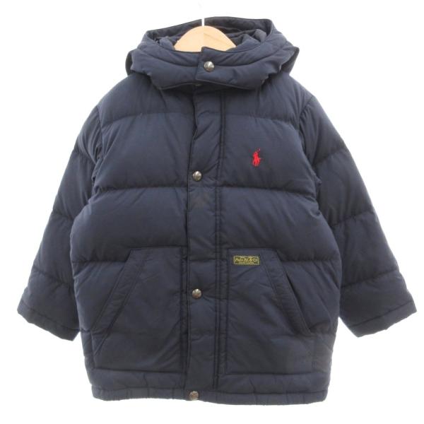 ポロ ラルフローレン POLO RALPH LAUREN ダウンジャケット 5 紺 ネイビー フード...