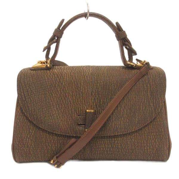 アンネフローラ ANNE FLORA  2WAY ハンドバッグ ショルダー シャークスキン ターンロ...
