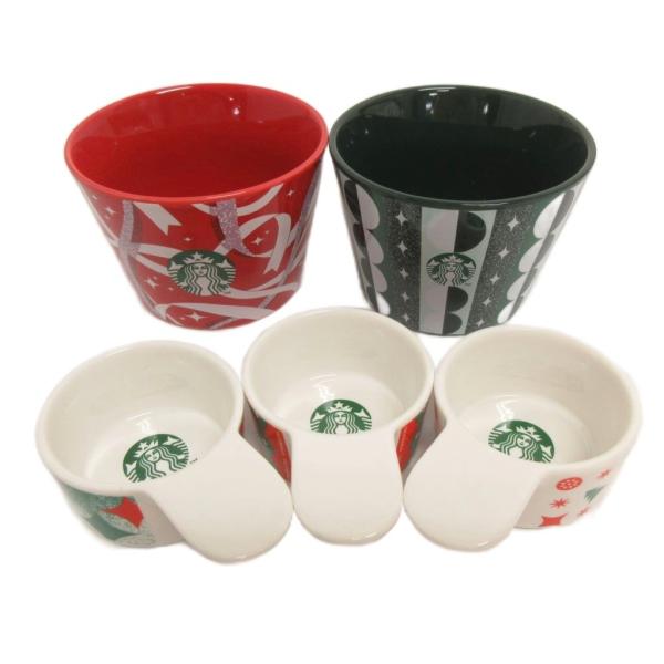 スターバックス Starbucks 5点 セット ミニカップ クリスマス ホリデー 赤 レッド 緑 ...