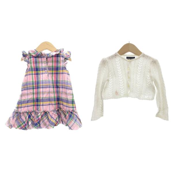 ラルフローレン RALPH LAUREN 2点セット ワンピース ニット カーディガン 12M ピン...