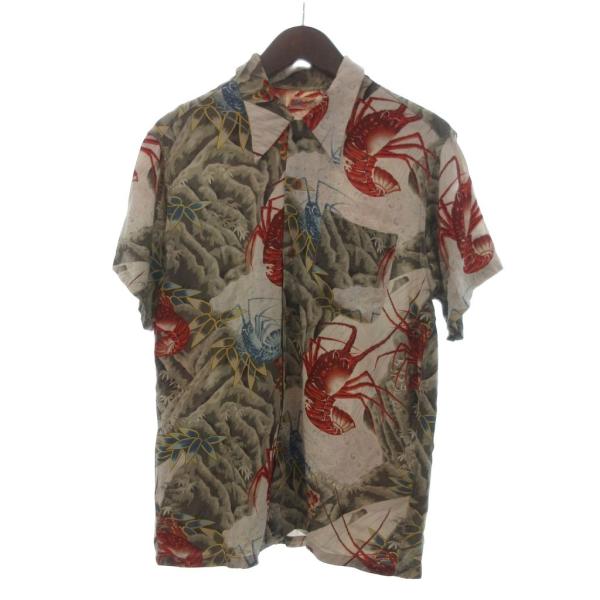 サンサーフ 東洋 SUN SURF アロハシャツ カットソー 半袖 海老柄 ベージュ M メンズ