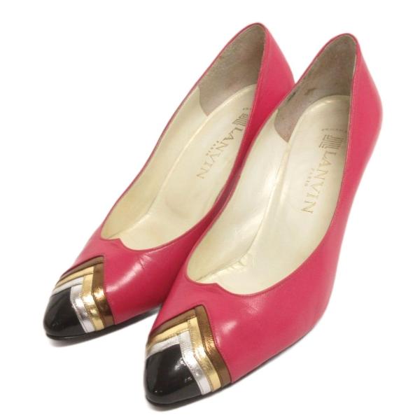 ランバン LANVIN パンプス ポインテッドトゥ ヒール ピンク 5 22.0cm相当 靴 ■GY...
