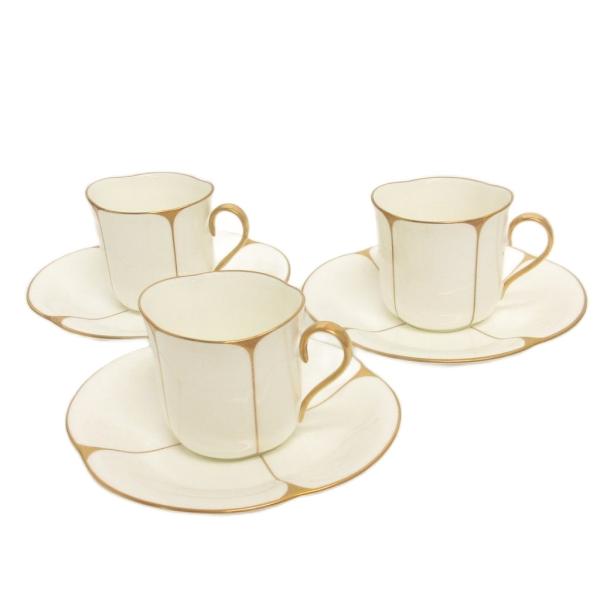 美品 ナルミ NARUMI 3客セット コーヒーカップ ソーサー コップ 皿 白 ホワイト 食器 そ...
