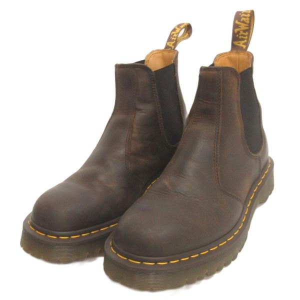 ドクターマーチン DR.MARTENS サイドゴアブーツ ショート レザー 27896 茶 ブラウン...