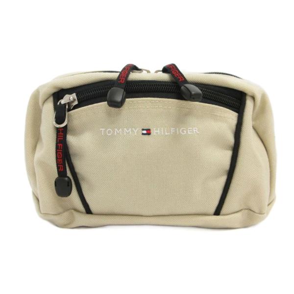 トミーヒルフィガー TOMMY HILFIGER ボディバッグ ウエストバッグ ロゴ ベージュ メン...