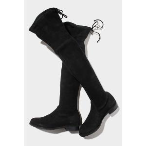 22cm STUART WEITZMAN スチュアートワイツマン LOWLAND スエード ロング ニーハイ ブーツ US4.5 BLACK SUEDE ブラック YL54754 /◆☆  レデ｜vectorpremium