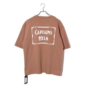 未使用品 2023SS CAPTAINS HELM キャプテンズヘルム LOGO&MASK TEE ロゴ&マスク プリント 半袖Tシャツ M BEIGE ベージュ CH23-SS-T17 /●