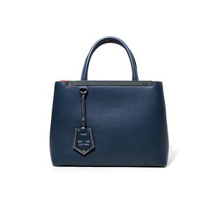 FENDI フェンディ PETITE 2JOURS プチトゥージュール カーフレザー ハンドバッグ ショルダーバッグ NAVY ネイビー 8BH253 3WL F03BA /●☆｜vectorpremium